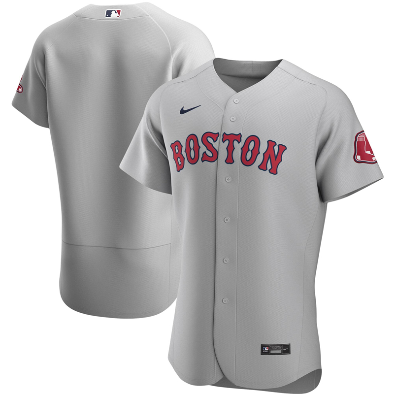 2020 MLB Men Boston Red Sox Nike Gray Road 2020 Authentic Official Team Jersey 1->boston red sox->MLB Jersey